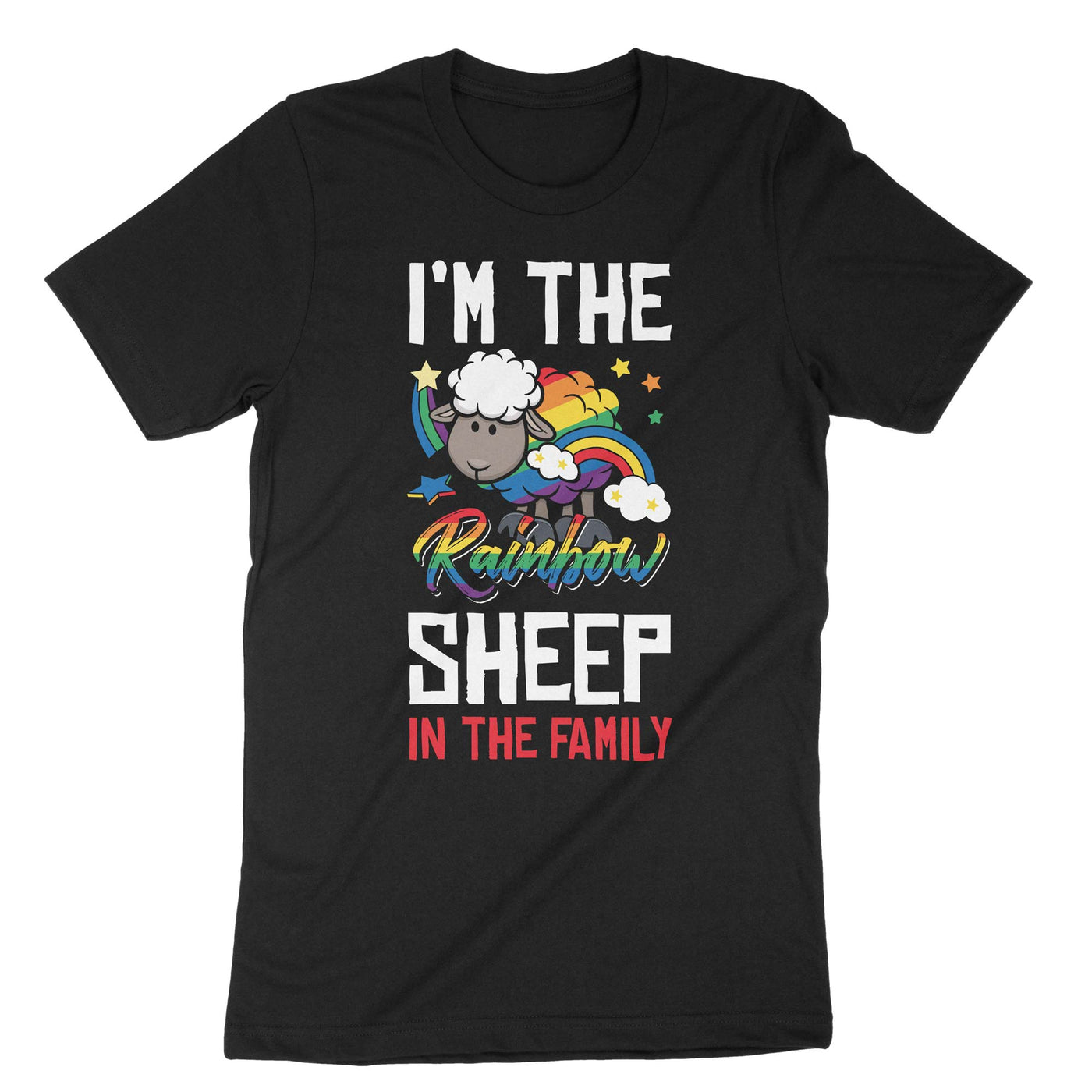 Black Lgbt Sheep Family T-Shirt#color_black