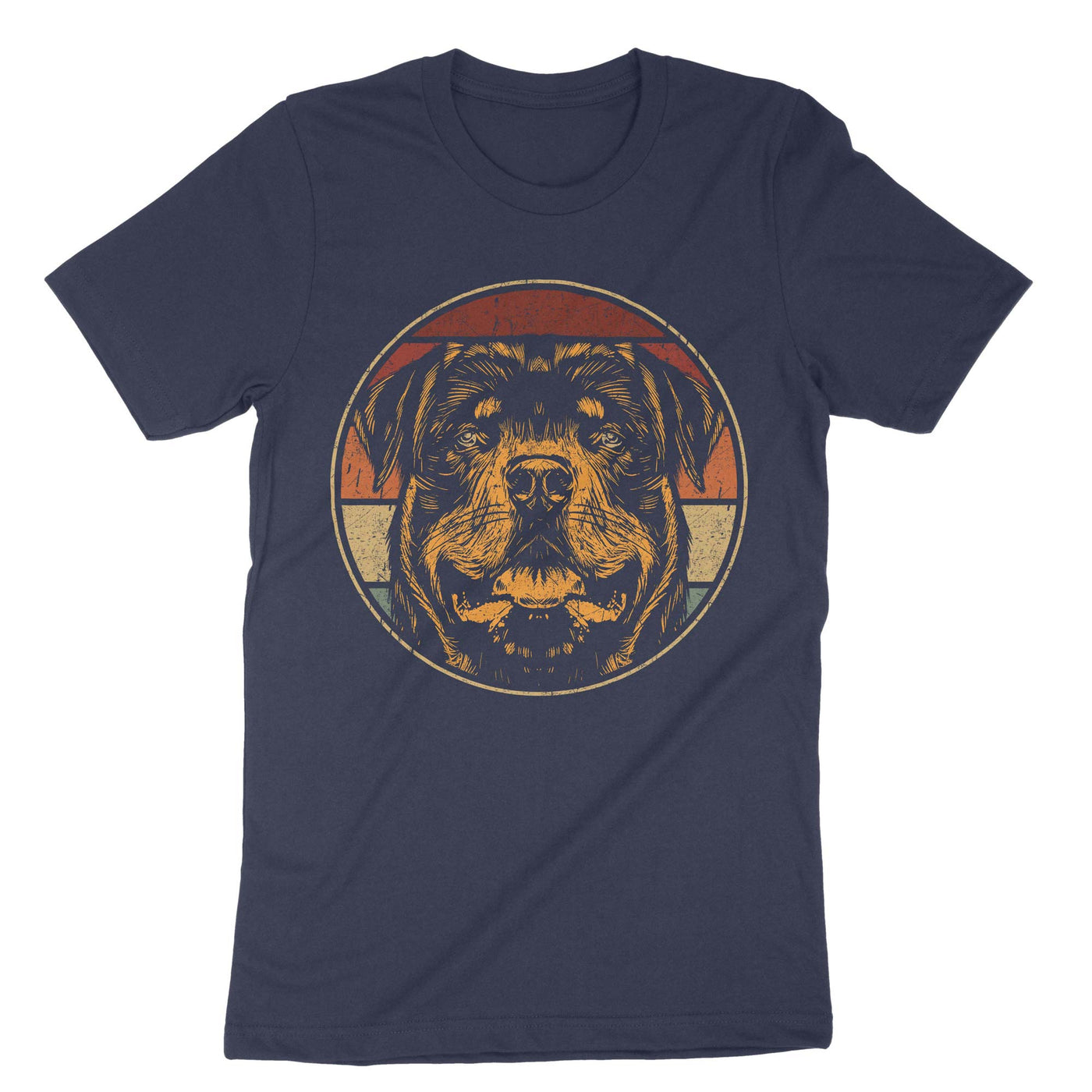 Navy Retro Vintage Rottweiler T-Shirt#color_navy