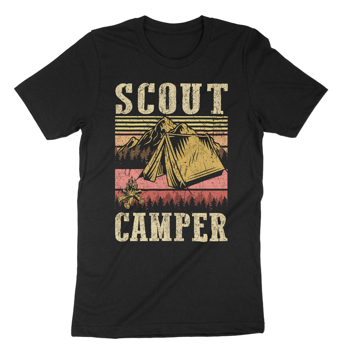 Black Scout Life Camping T-Shirt#color_black