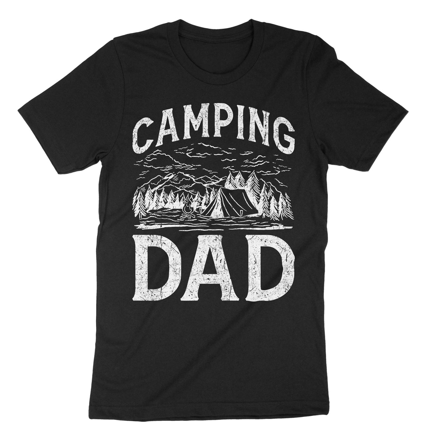 Black Camping Dad T-Shirt#color_black