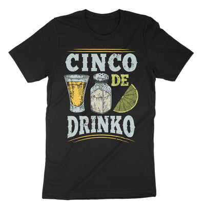 Black Cinco De Drinko T-Shirt#color_black