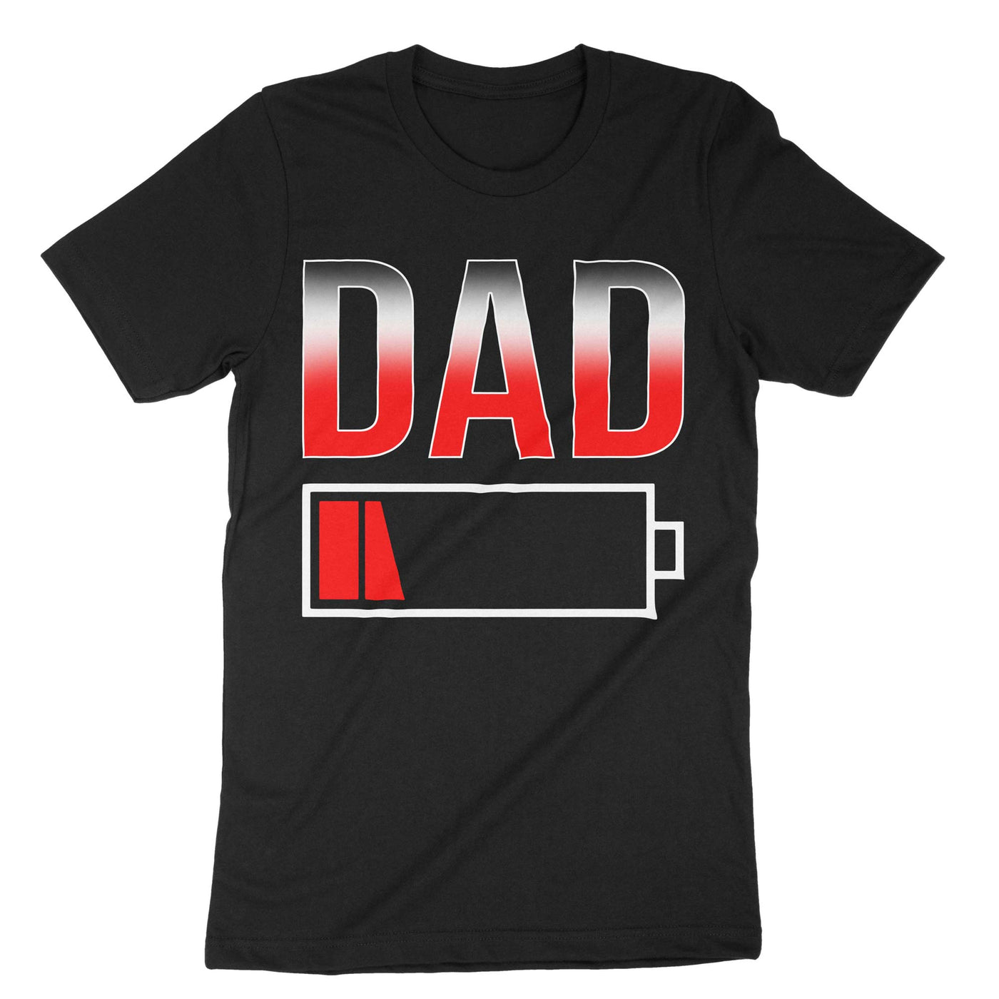 Black Dad Battery Low T-Shirt#color_black