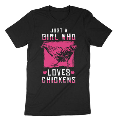 Black Girl Loves Chickens T-Shirt#color_black