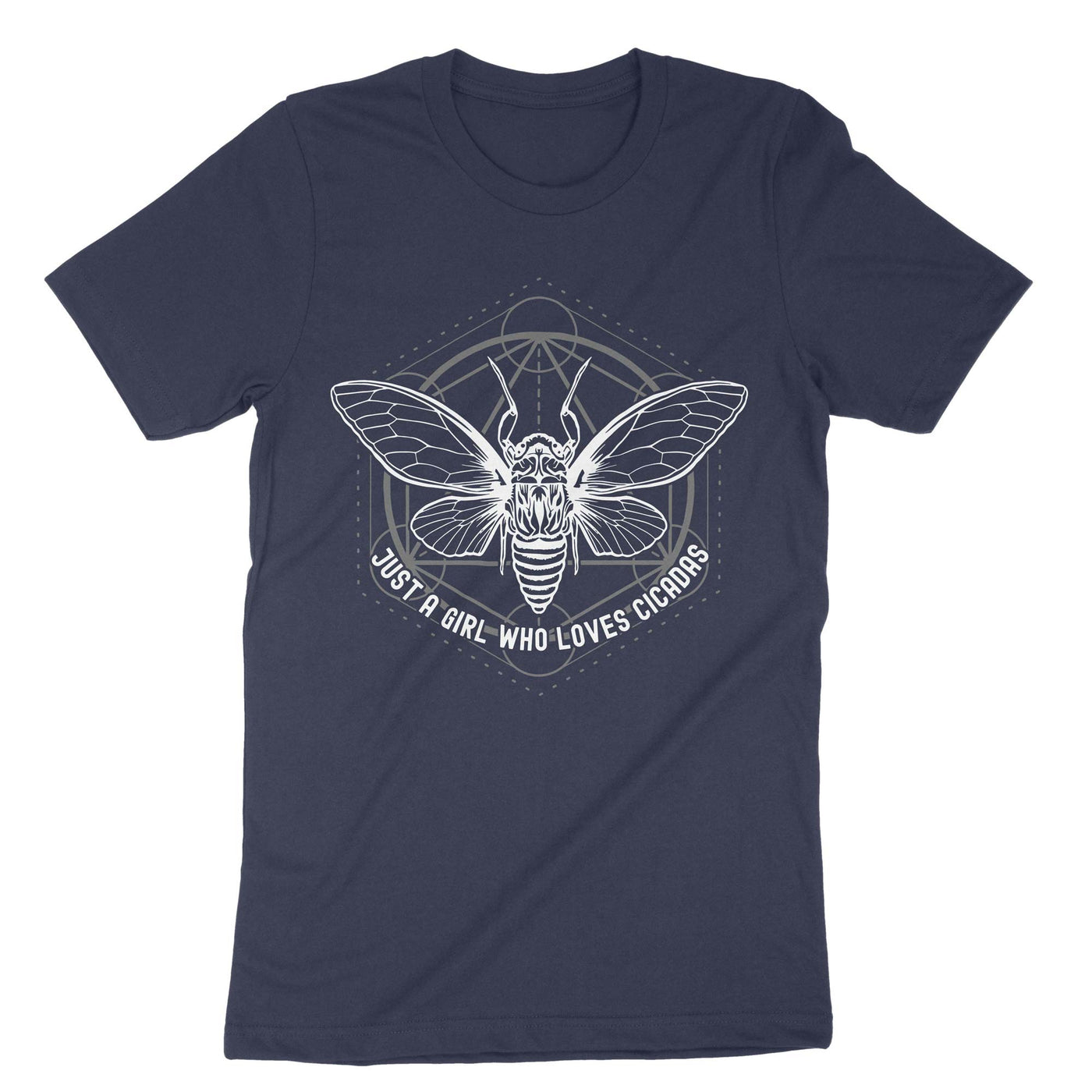 Navy Just A Girl Who Loves Cicadas T-Shirt#color_navy