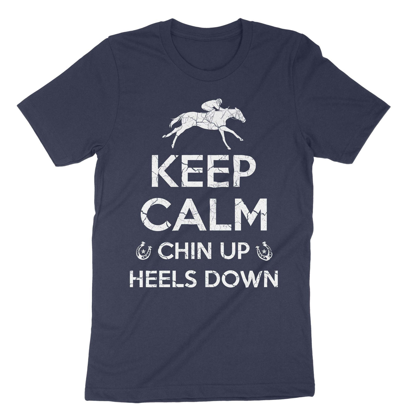 Navy Keep Calm Horses T-Shirt#color_navy