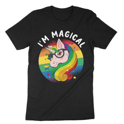 Black Lgbt Unicorn Magical T-Shirt#color_black