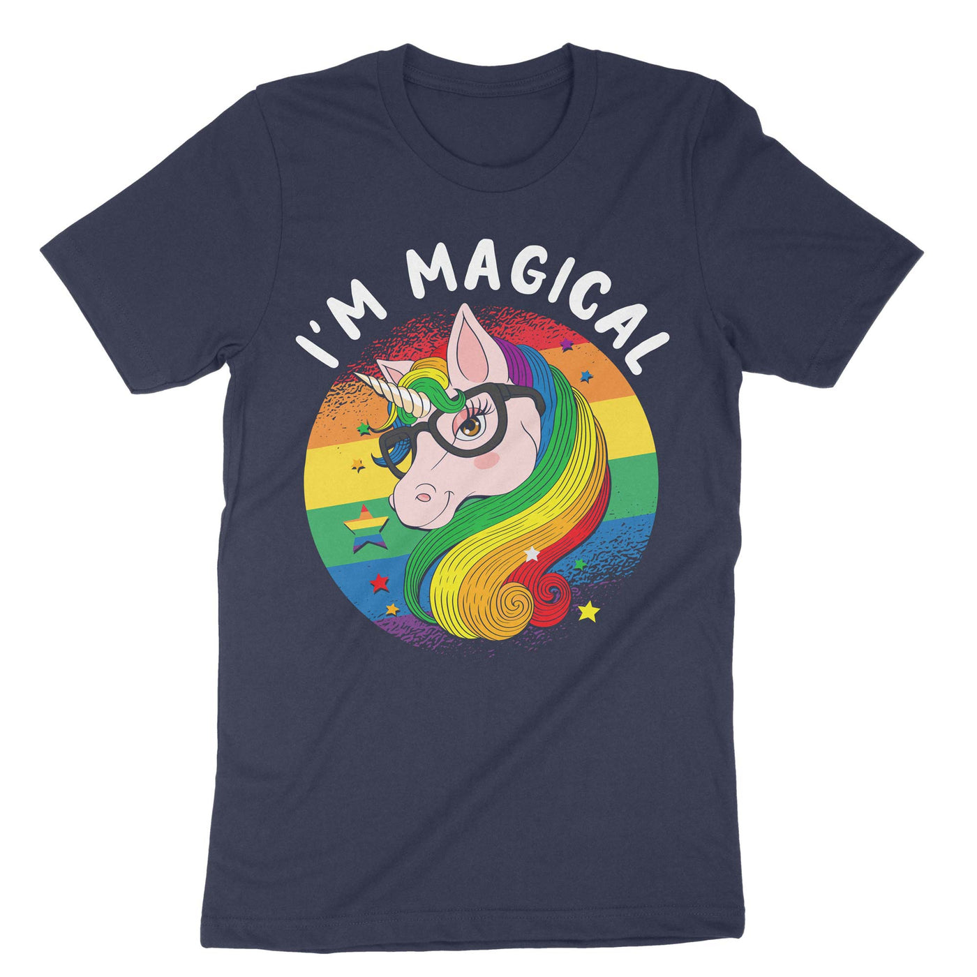 Navy Lgbt Unicorn Magical T-Shirt#color_navy