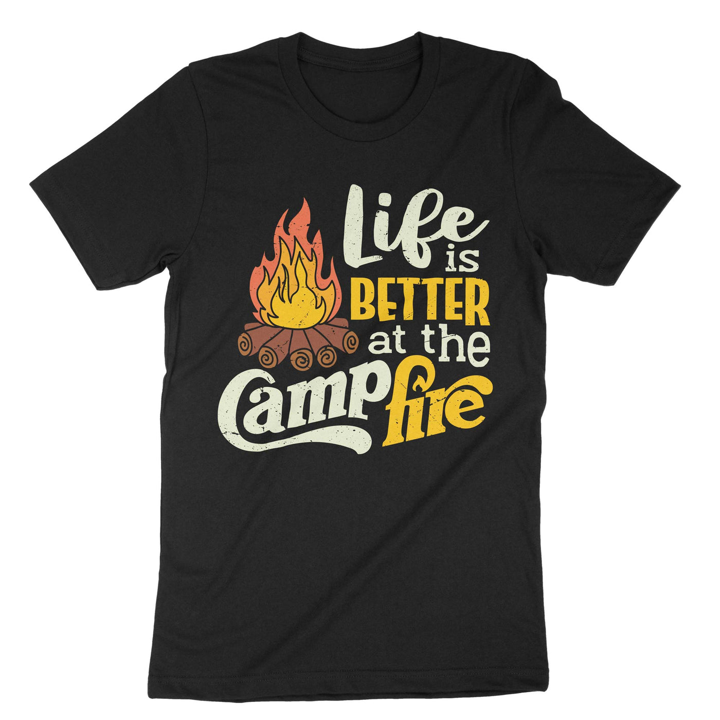 Black Life Is Better At The Campfire T-Shirt#color_black