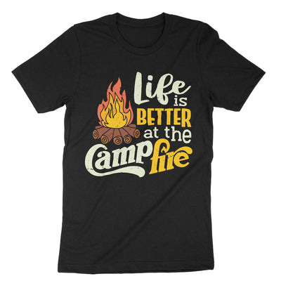 Black Life Is Better At The Campfire T-Shirt#color_black