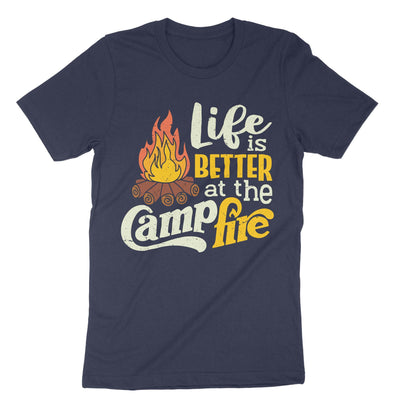 Navy Life Is Better At The Campfire T-Shirt#color_navy