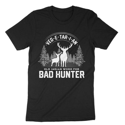 Black Vegetarian An Old Indian Word For Bad Hunter T-Shirt#color_black