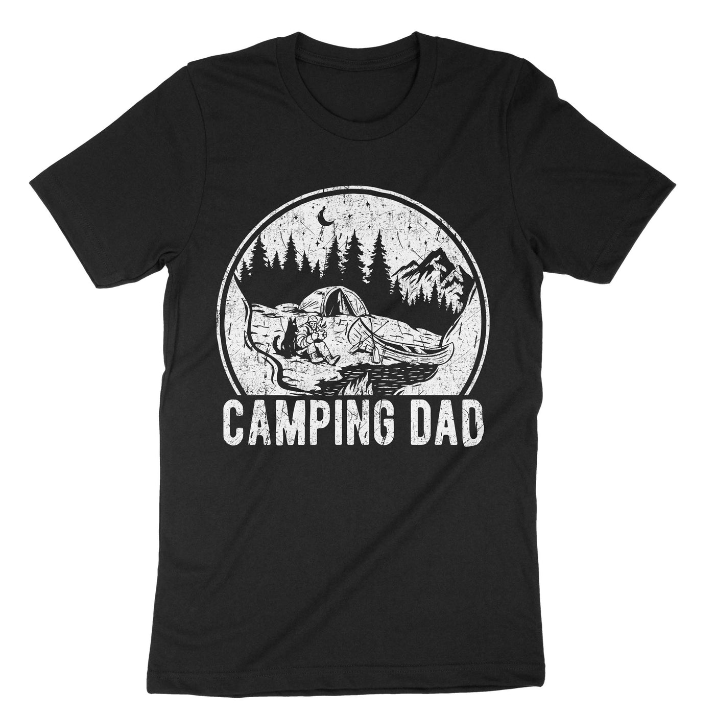 Black Camping Dad T-Shirt#color_black