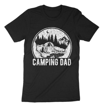 Black Camping Dad T-Shirt#color_black
