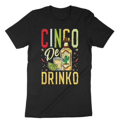 Black Cinco De Drinko T-Shirt#color_black