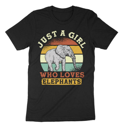 Black Girl Loves Elephants T-Shirt#color_black