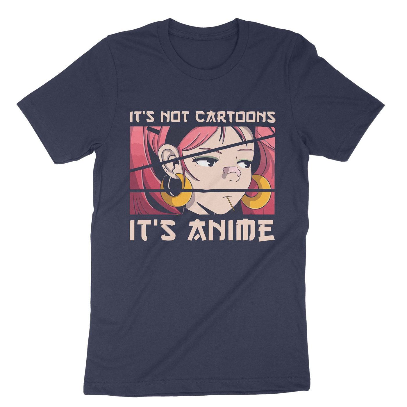Navy Its Not Cartoons Its Anime T-Shirt#color_navy