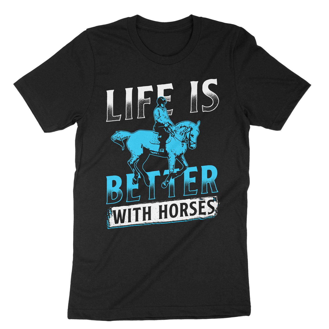 Black Life Better Horses T-Shirt#color_black