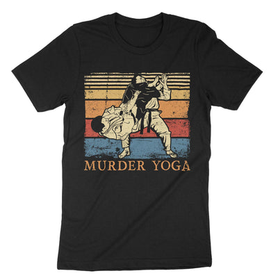 Black Murder Yoga T-Shirt#color_black