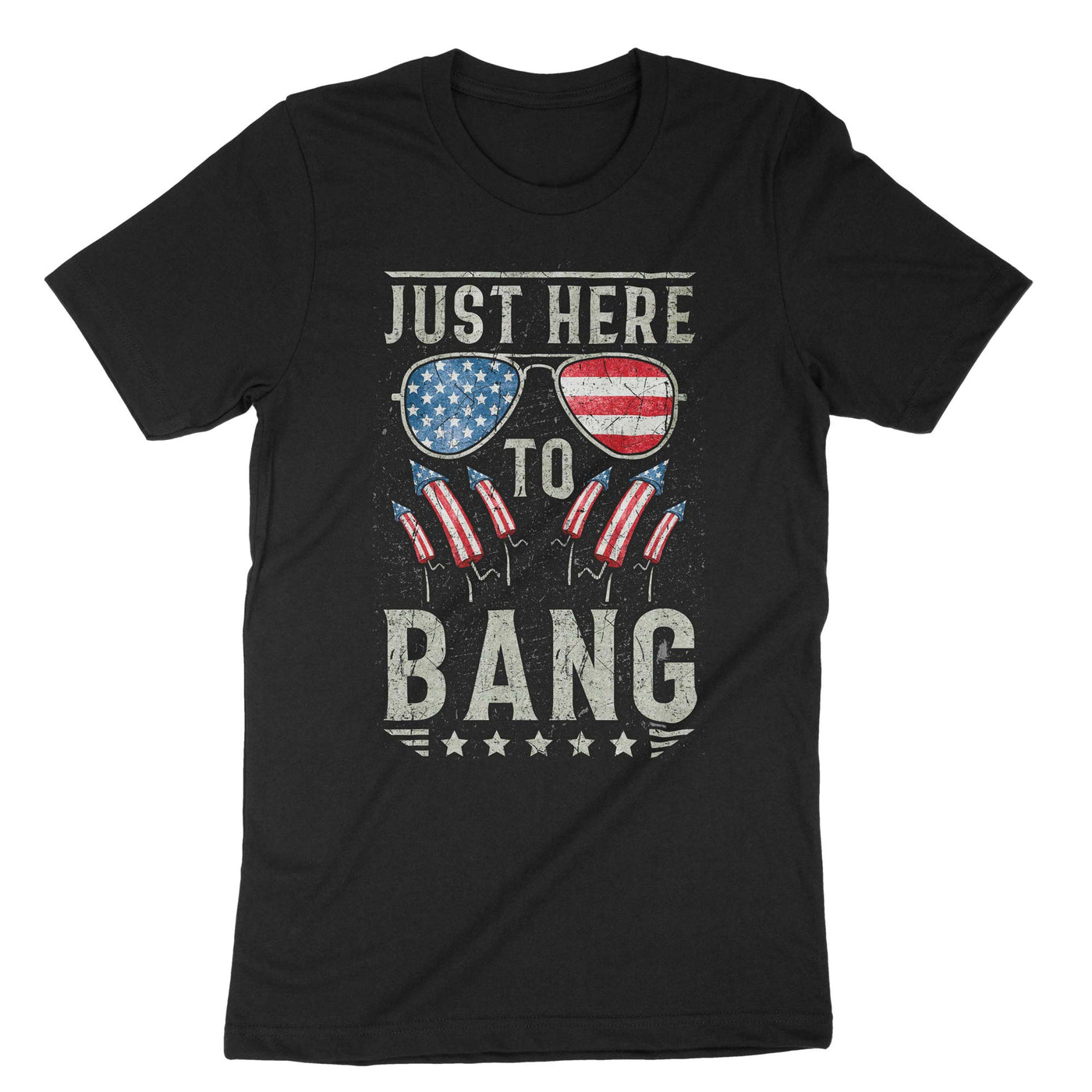 Black Just Here To Bang T-Shirt#color_black