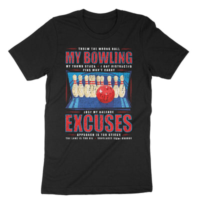 Black My Bowling Excuses T-Shirt#color_black