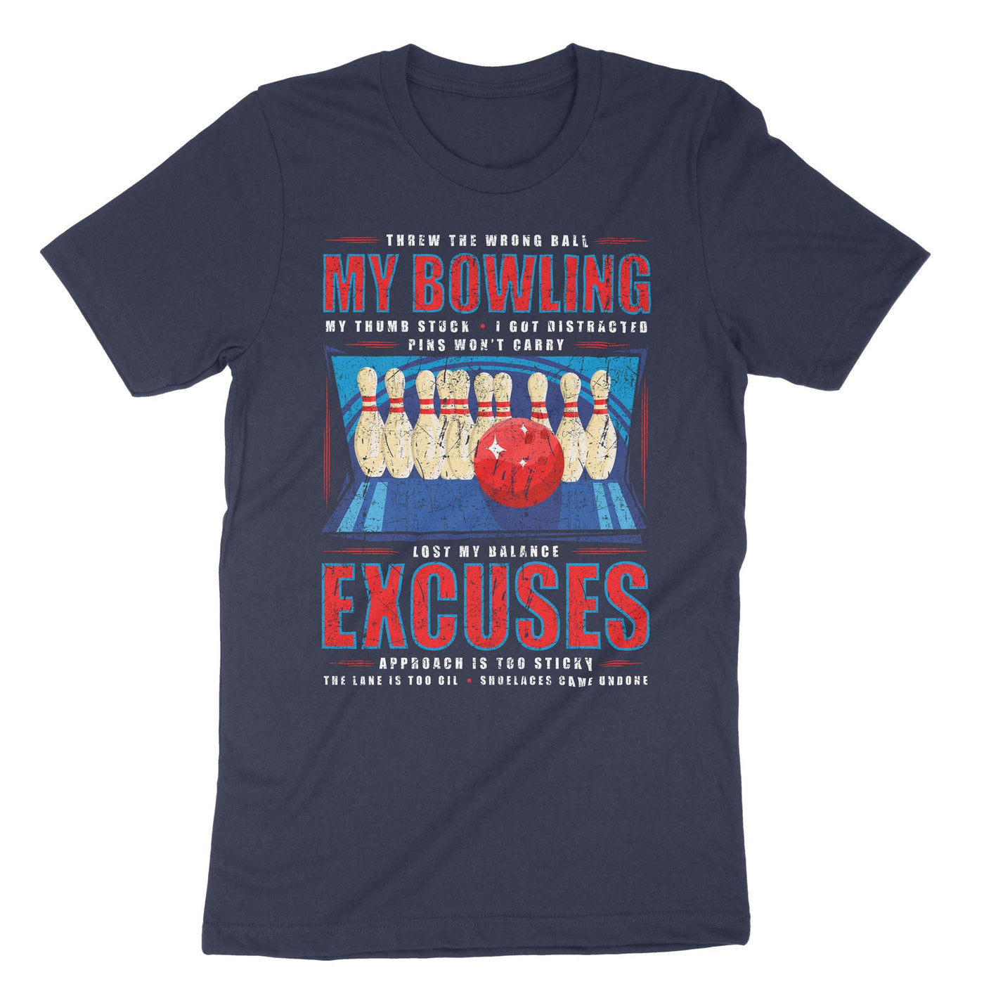 Navy My Bowling Excuses T-Shirt#color_navy