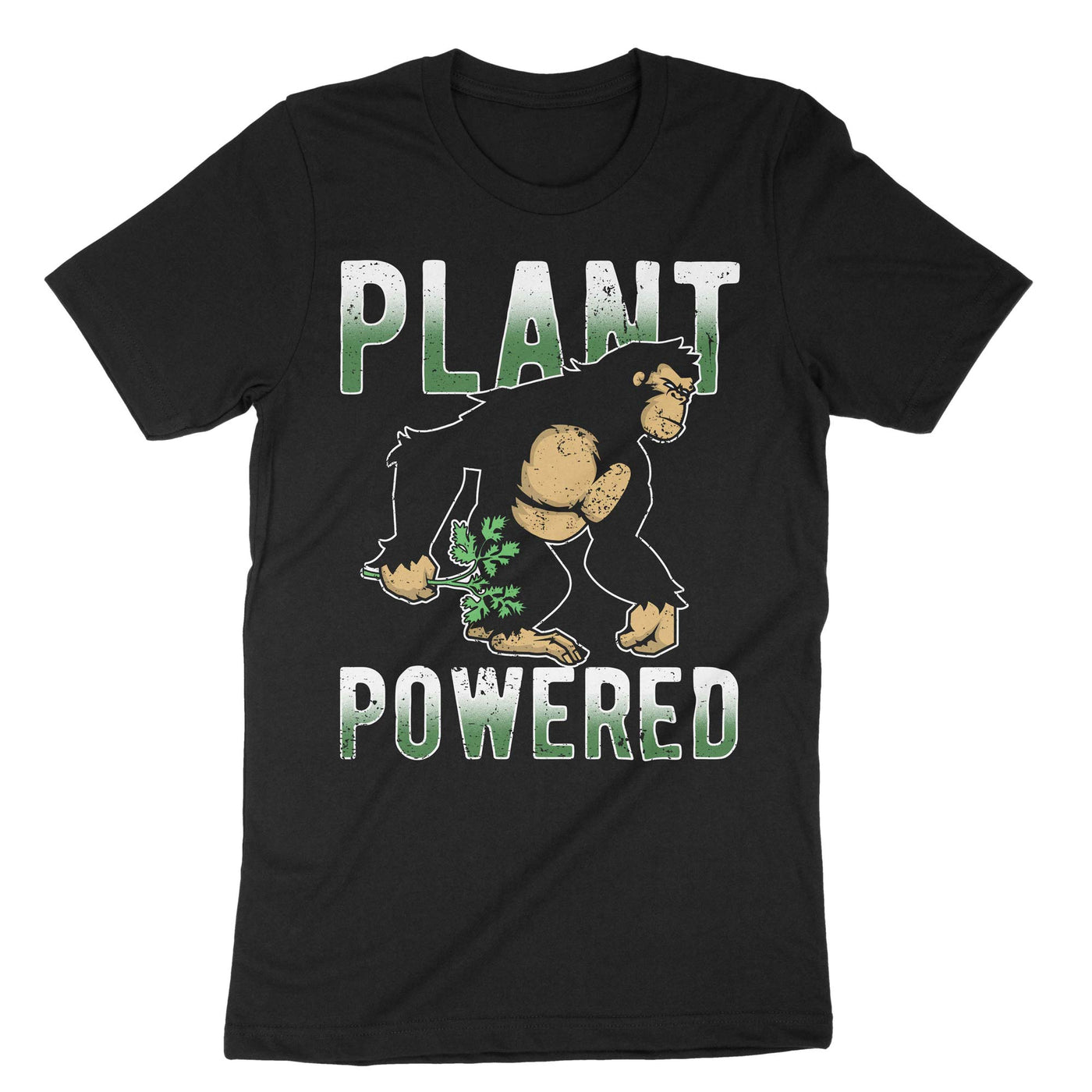 Black Plant Powered Ape T-Shirt#color_black