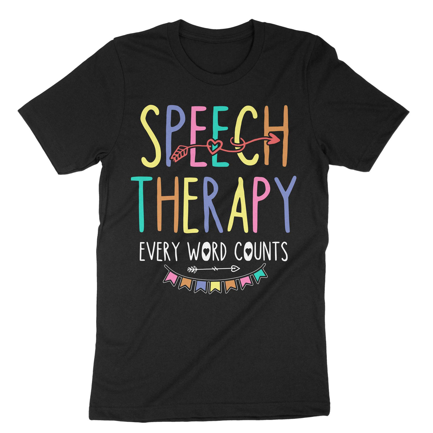 Black Speech Therapy Every Word Counts T-Shirt#color_black