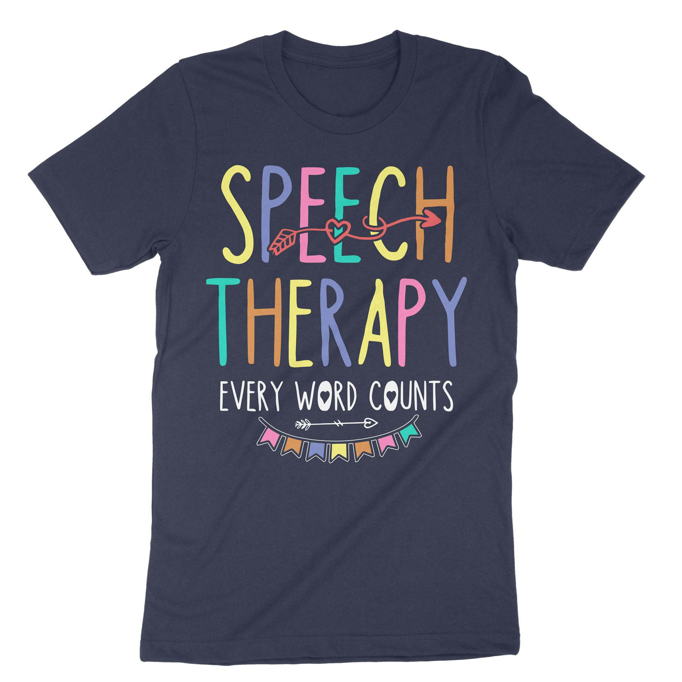 Navy Speech Therapy Every Word Counts T-Shirt#color_navy