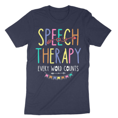 Navy Speech Therapy Every Word Counts T-Shirt#color_navy