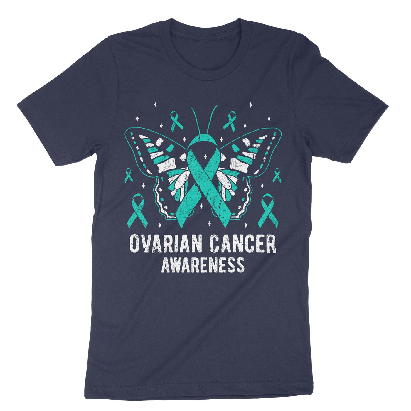 Navy Ovarian Cancer Awareness T-Shirt#color_navy