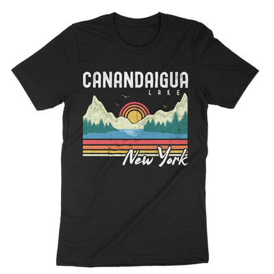 Black Canandaigua Lake New York T-Shirt#color_black