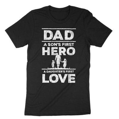 Black Dad Hero Love T-Shirt#color_black