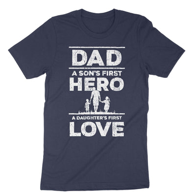 Navy Dad Hero Love T-Shirt#color_navy