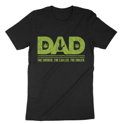 Black Dad The Smoker The Chilled The Smiler T-Shirt#color_black
