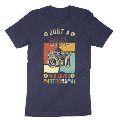 Navy Girl Loves Photography T-Shirt#color_navy