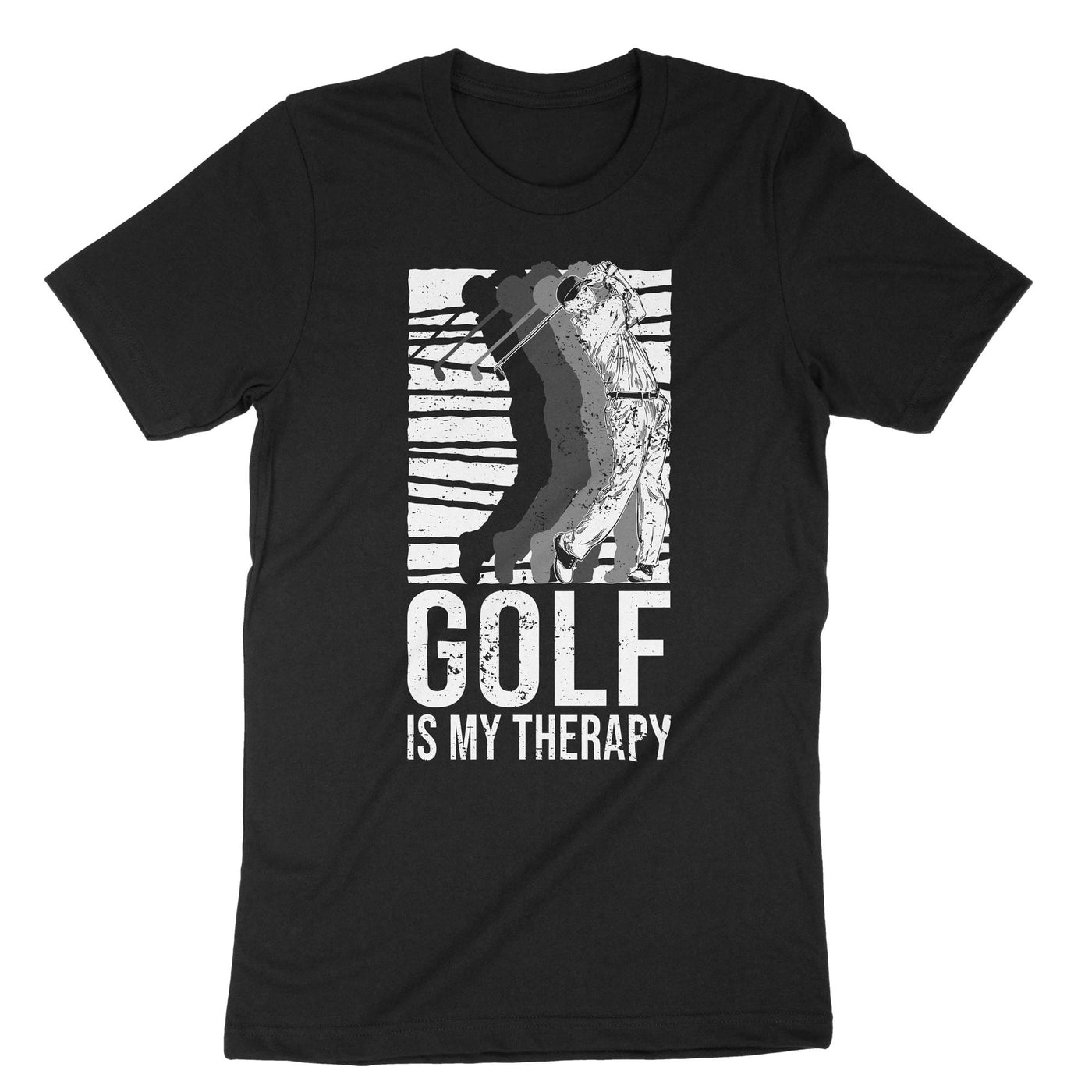 Black Golf My Therapy T-Shirt#color_black