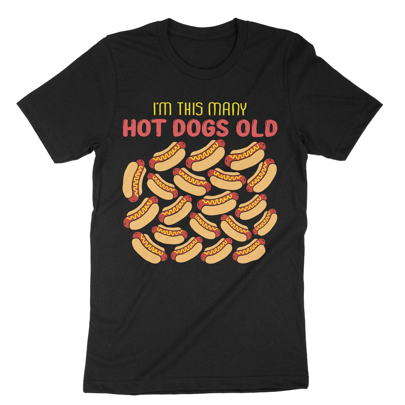 Black Im This Many Hot Dogs Old 20th Birthday T-Shirt#color_black