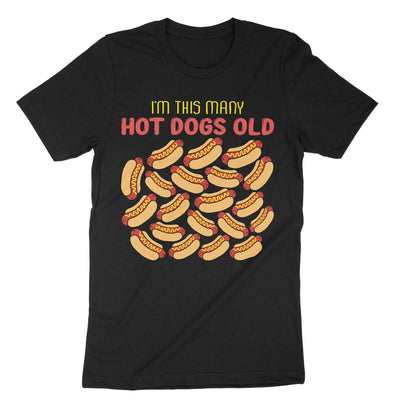 Black Im This Many Hot Dogs Old 20th Birthday T-Shirt#color_black