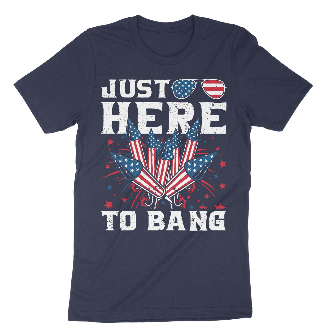 Navy Just Here To Bang T-Shirt#color_navy