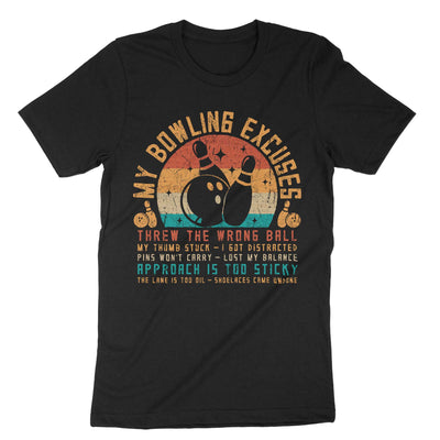 Black My Bowling Excuses T-Shirt#color_black