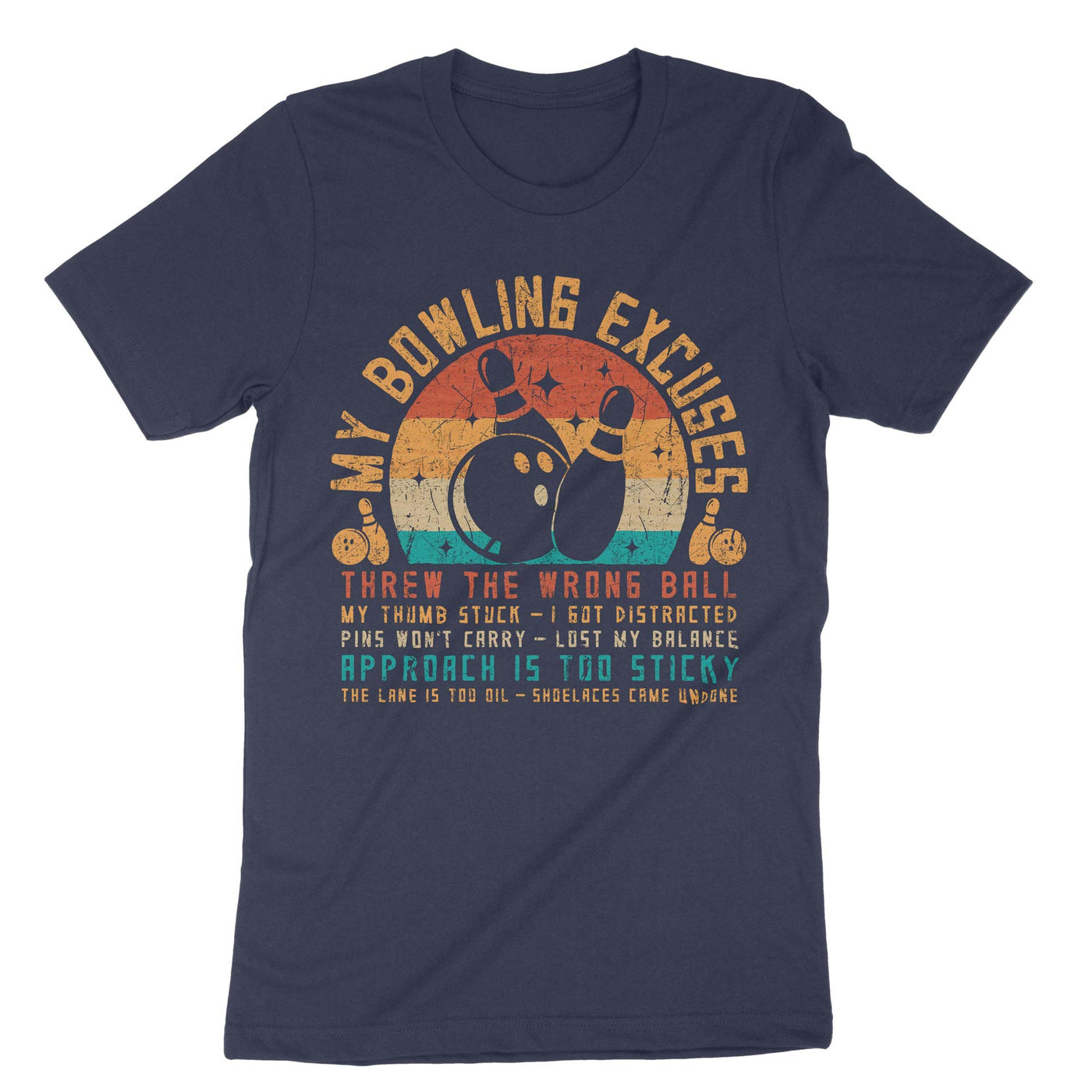 Navy My Bowling Excuses T-Shirt#color_navy