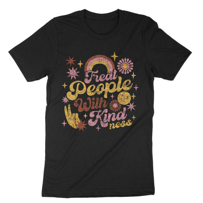 Black Treat People With Kindness T-Shirt#color_black