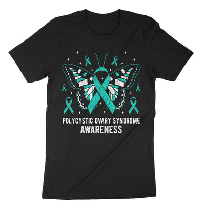 Black Polycystic Ovary Syndrome Awareness T-Shirt#color_black
