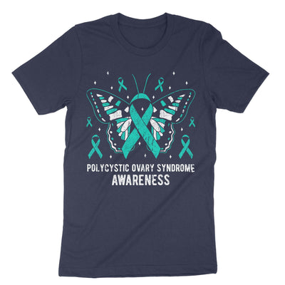 Navy Polycystic Ovary Syndrome Awareness T-Shirt#color_navy