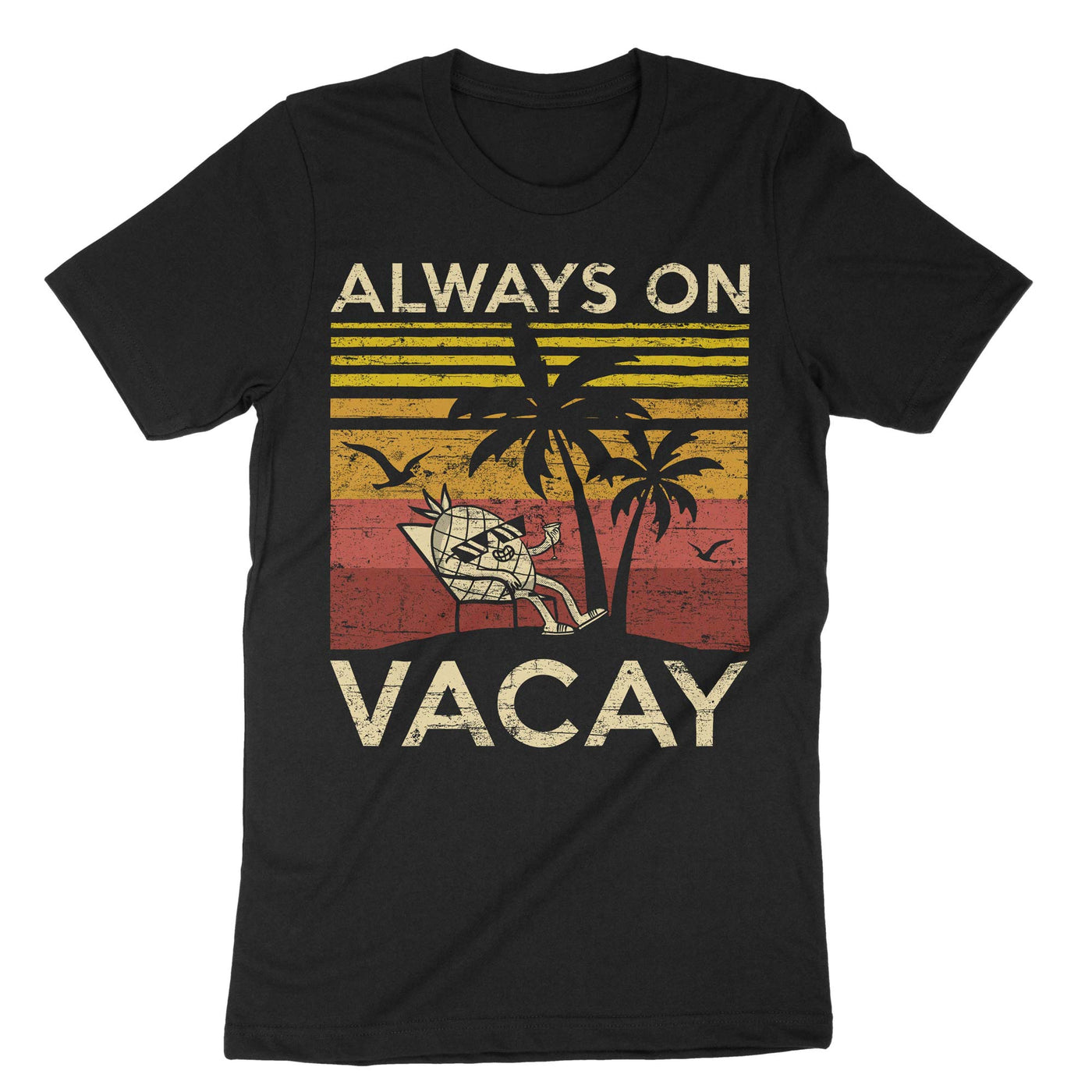 Black Always On Vacay T-Shirt#color_black