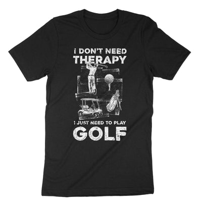 Black Golf Player Therapy T-Shirt#color_black
