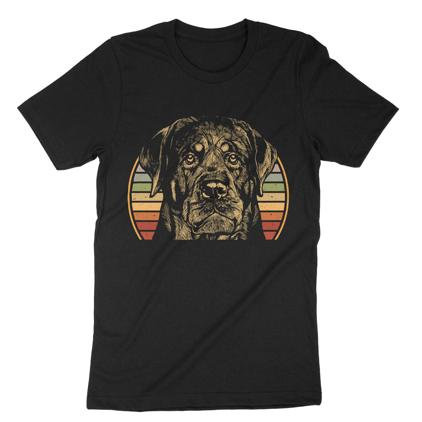 Black Retro Vintage Rottweiler T-Shirt#color_black
