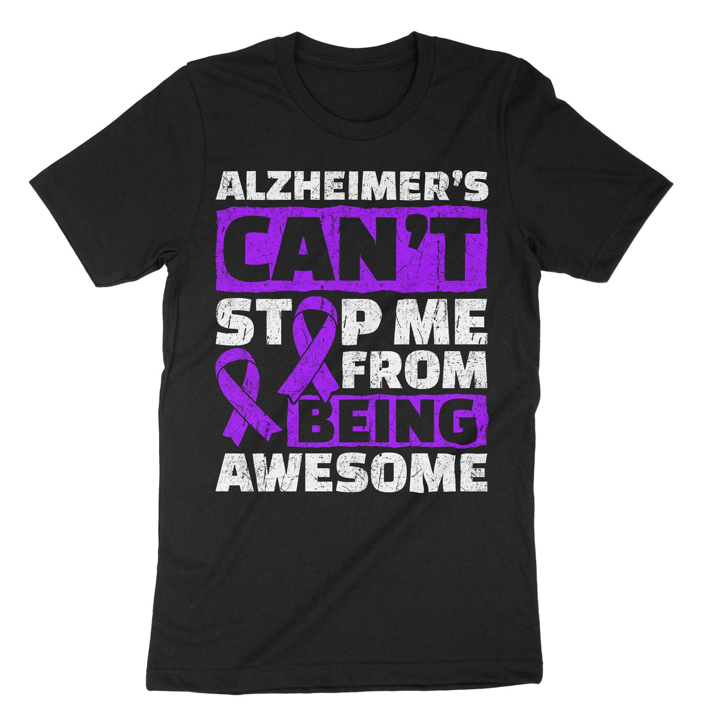 Black Alzheimer's Can't Stop Me From Being Awesome T-Shirt#color_black