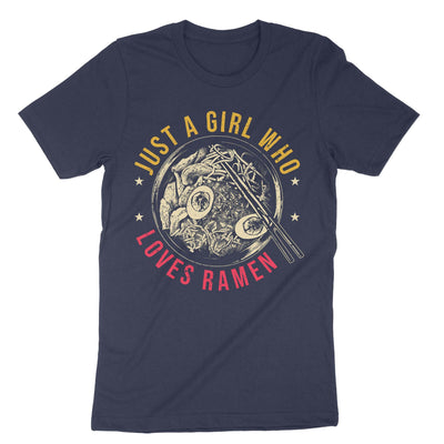 Navy Girl Loves Ramen T-Shirt#color_navy