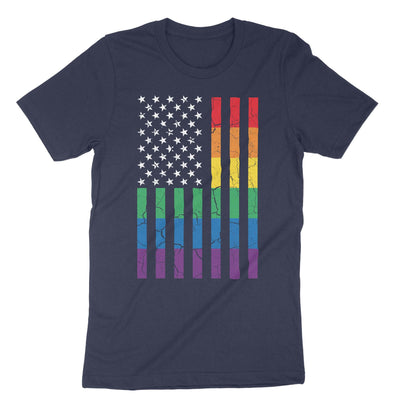 Navy Usa Rainbow Flag T-Shirt#color_navy